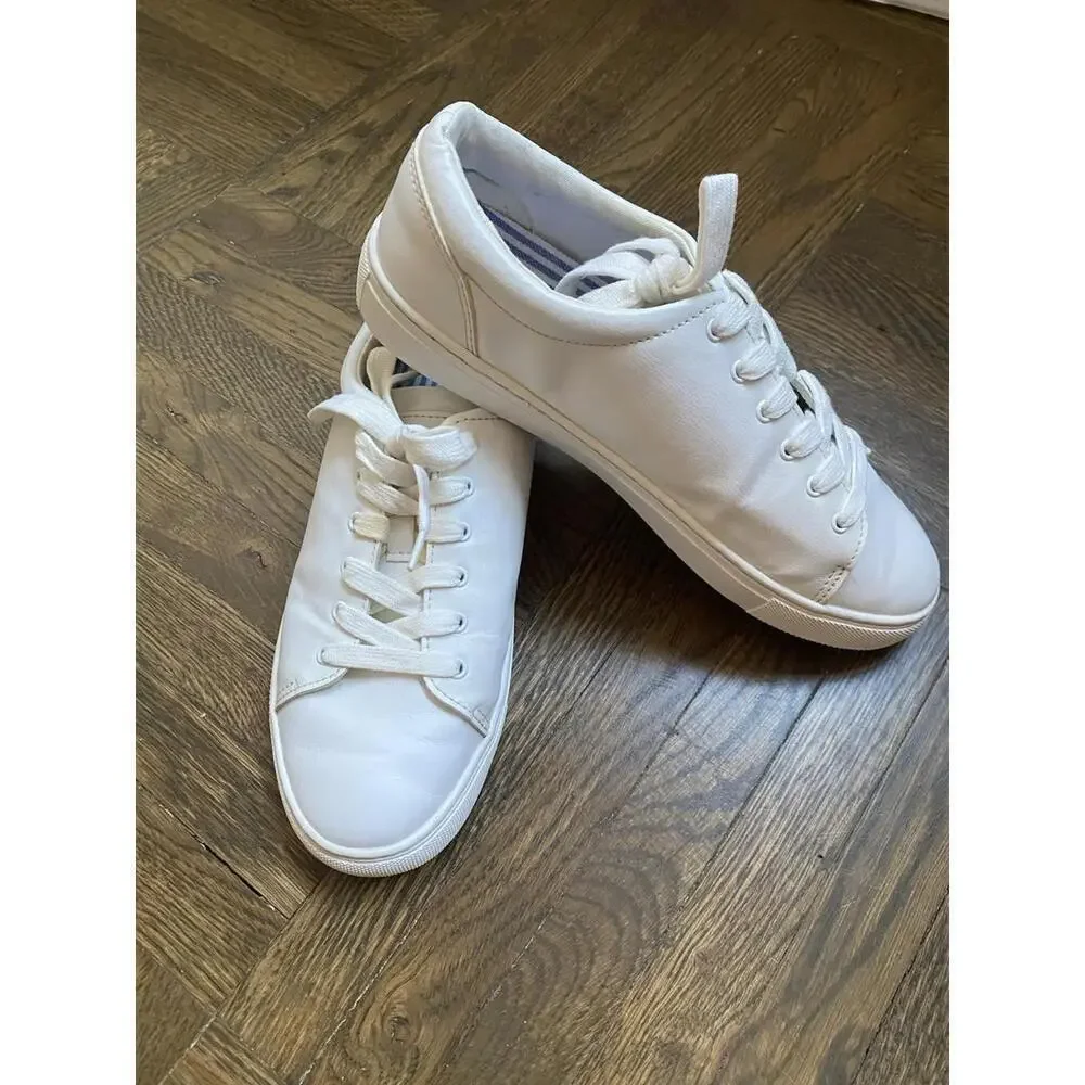 J. Crew Women’s 8.5 Road Trip Lace Up Sneakers Shoes White BC186
